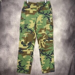 Vintage 1980s US Military Woodland Combat Camo Pants Men's Medium Regular